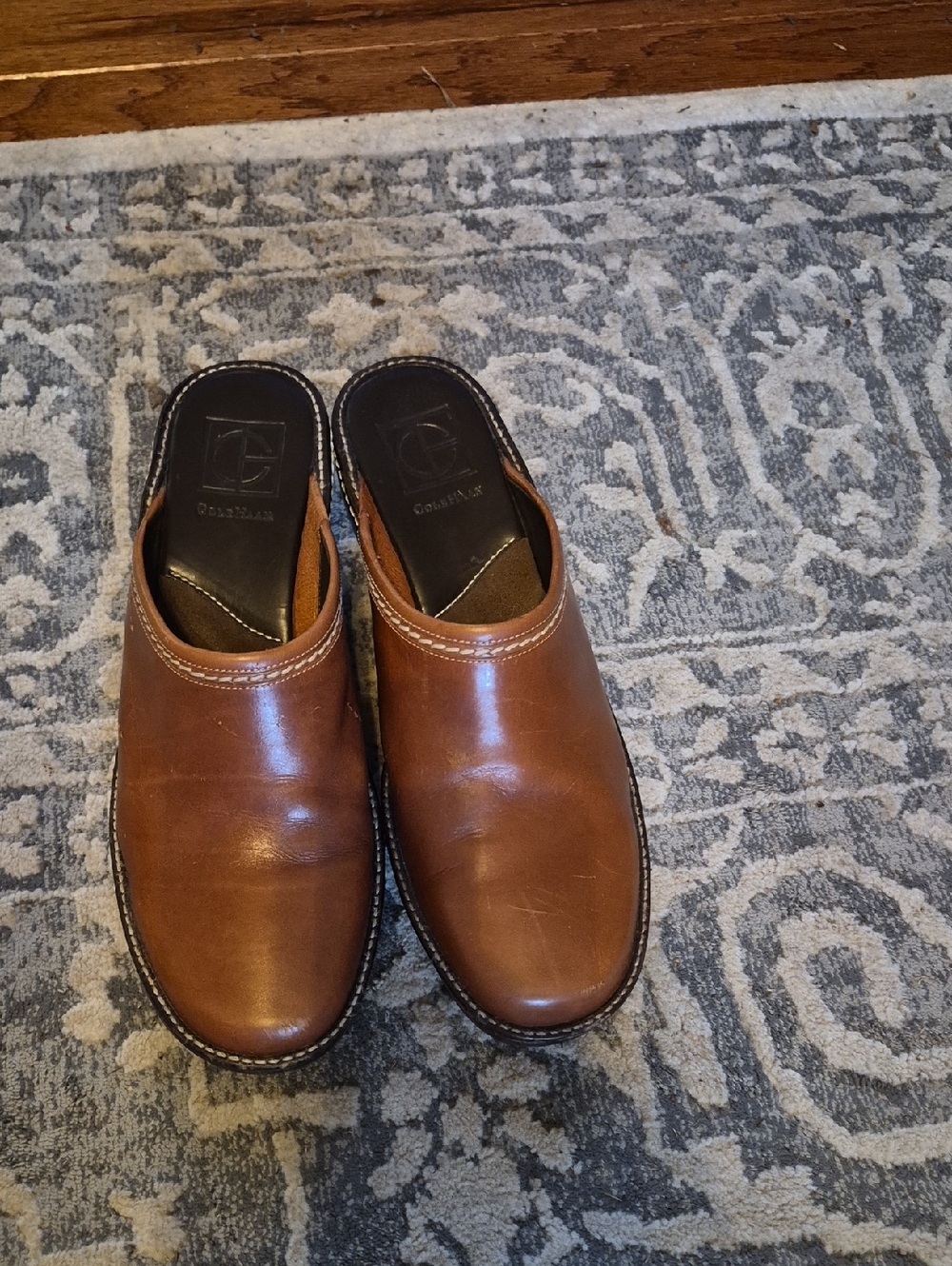 Cole Haan WOMEN'S Tan‎ Leather Slip-On Mules SIZE 8B